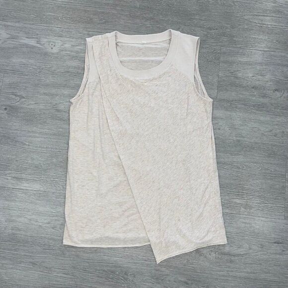Lululemon Women’s 10 ? To Class Tee Heathered Dune Top Loose Shirt Yoga Workout - Picture 1 of 9